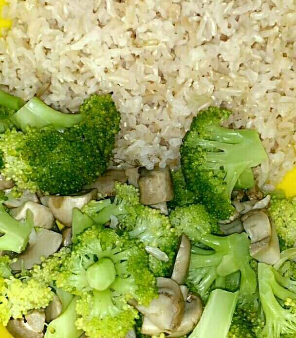 Boiled Rice Broccoli 
