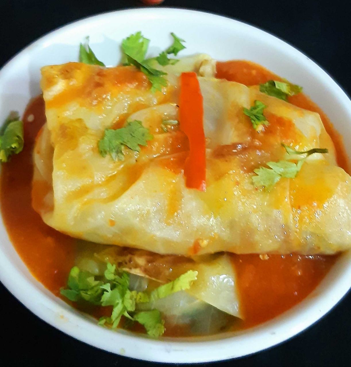 Cabbage Roll In Red Gravy