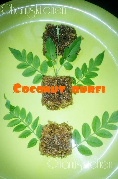 COCONUT BURFI WITH JAGGERY